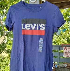Levis standard blue logo tee